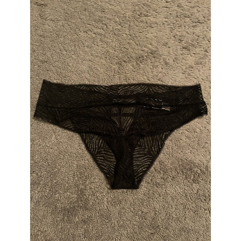 Victoria's Secret Tanga Thong Sz L - Black Lace